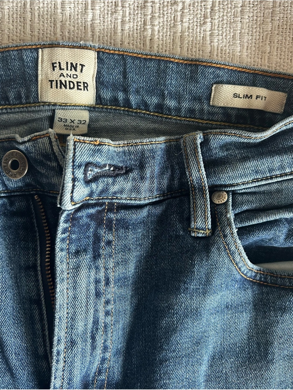 Flint and Tinder Slim Fit Men's Medium Blue Jeans